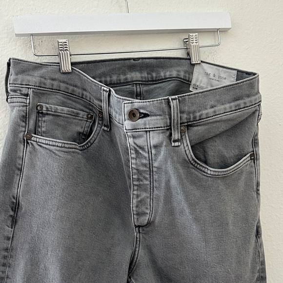 Rag & Bone Men's Washed Gray Slim Jeans - Picture 1 of 7